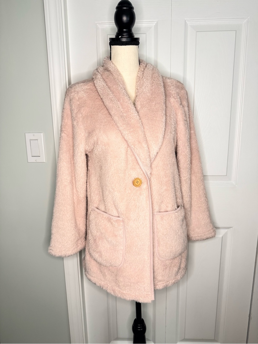 Soft Surroundings Most Wonderful Cardi Jacket Plush Fleece PM Pink cozycore